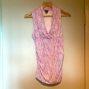 Gorgeous Ann Taylor sleeveless blouse purple and cream size large